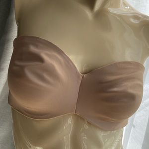 36C Delimira unlined tan strapless bra